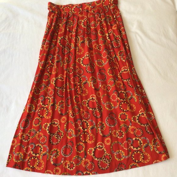 Petite Sophisticate Dresses & Skirts - Petite Sophisticate - Red skirt with circles and triangles of yellow and black
